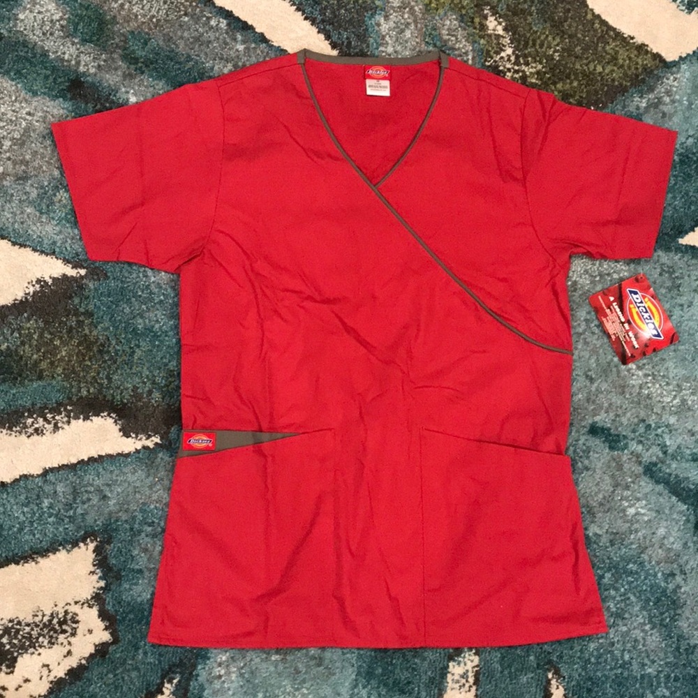 Red XS Dickies scrub top